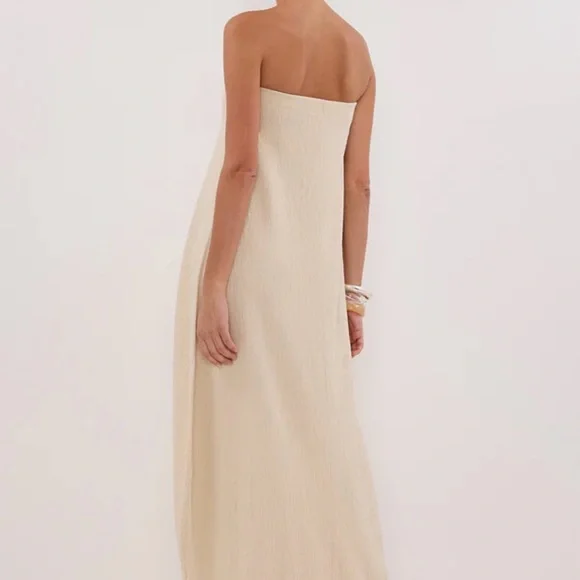 Authentic DISSH Alias Natural Textured Knit Strapless Midi Dress - Picture 6 of 7